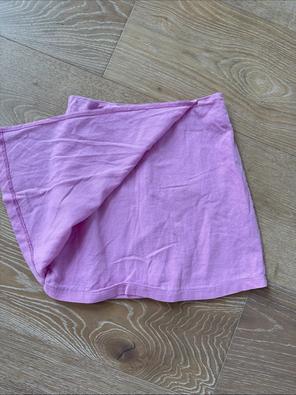 Giani Bini Girls size 10 linen style Pink/Lavender Wrap-Style Skirt